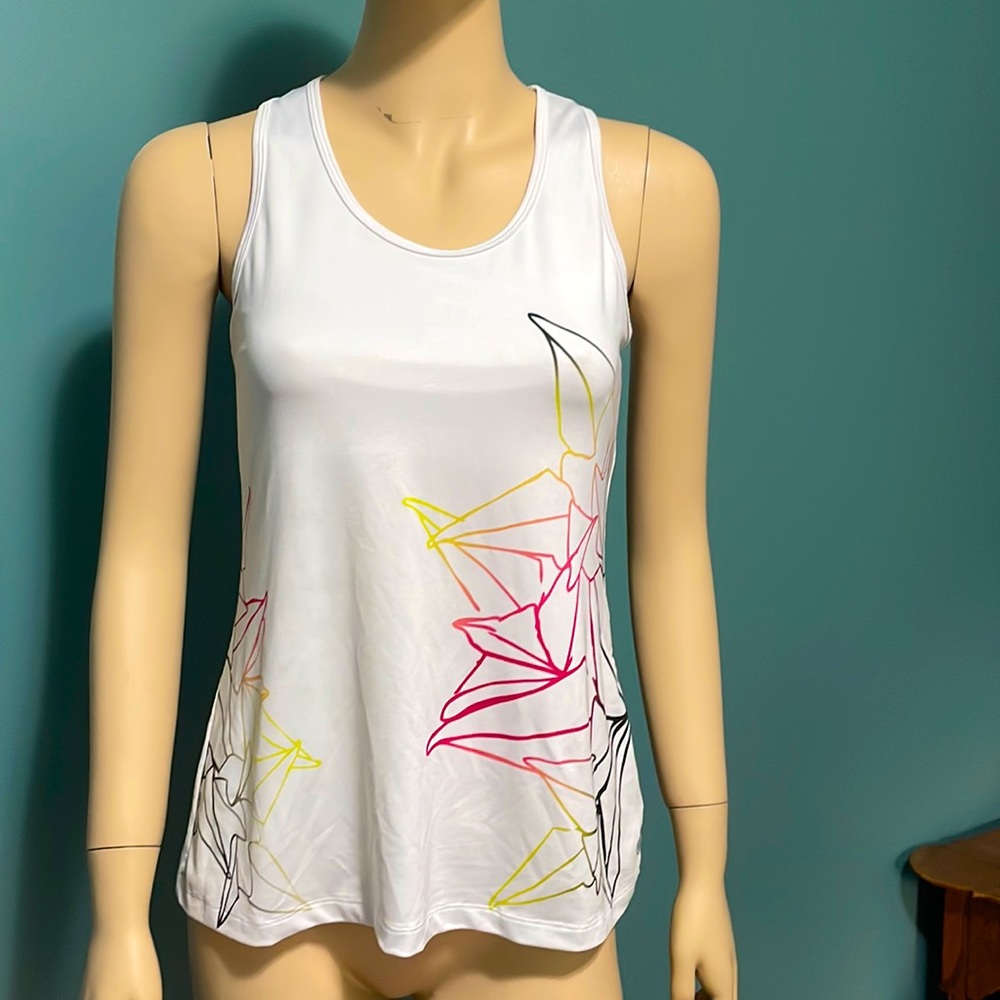 LIJA White Score Racerback Tank